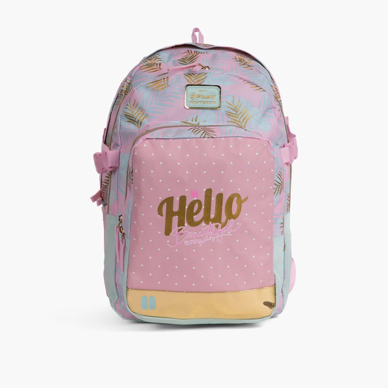 PAUSE Printed Backpack for Girls - Pink and Blue - Image 1